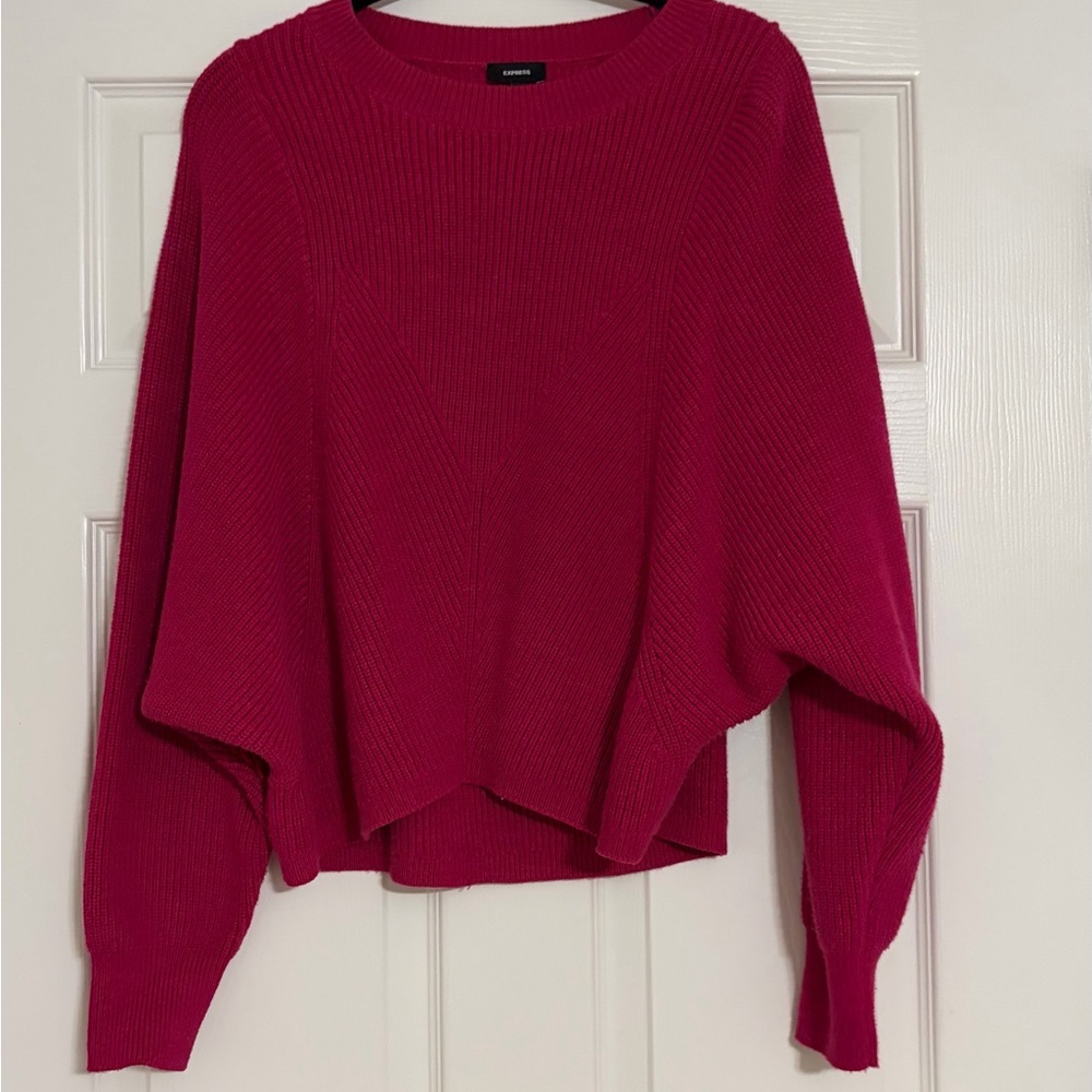 Express Fuchsia Crew Neck Sweater